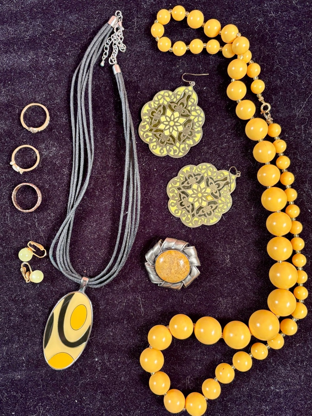 Curated Yellow Statement Jewelry Lot